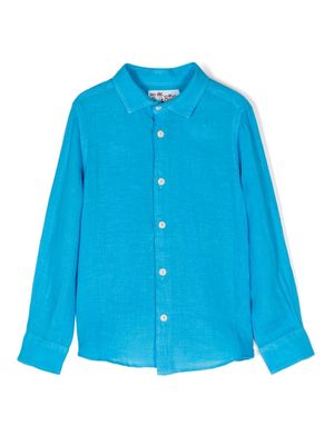 MC2 Saint Barth Kids spread-collar linen shirt - Blue