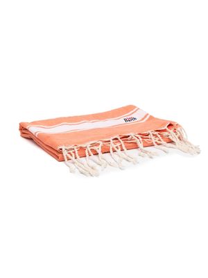 MC2 Saint Barth Kids stripe-detail cotton beach towel - Orange
