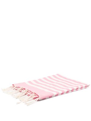 MC2 Saint Barth Kids stripe-print fringed towel - Pink