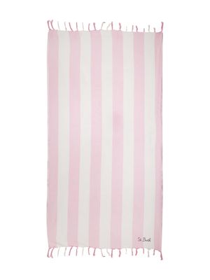 MC2 Saint Barth Kids striped cotton beach towel - Pink