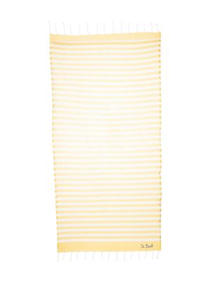 MC2 Saint Barth Kids striped cotton beach towel - Yellow