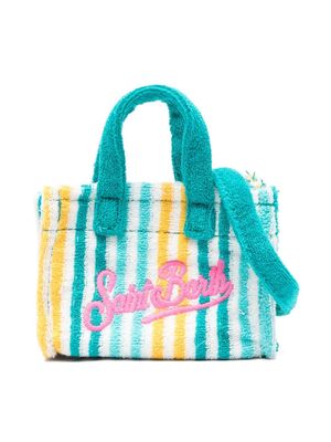 MC2 Saint Barth Kids striped terry-cloth key bag - Green