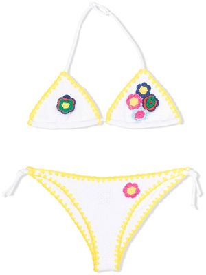 MC2 Saint Barth Kids TEEN Holly floral-embroidered bikini - White
