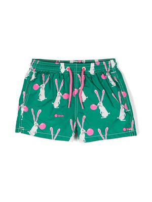 MC2 Saint Barth Kids x Bibol patterned swimshorts - Green