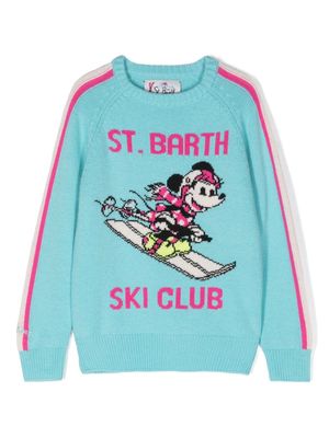 MC2 Saint Barth Kids x Disney Minnie Ski Club intarsia knit - Blue