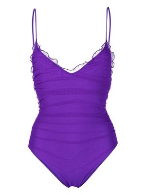 MC2 Saint Barth lace-detailing one piece swimsuit - Purple