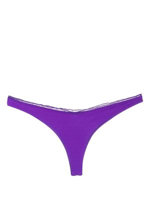 MC2 Saint Barth lace-detailing polka dot-print bikini bottom - Purple