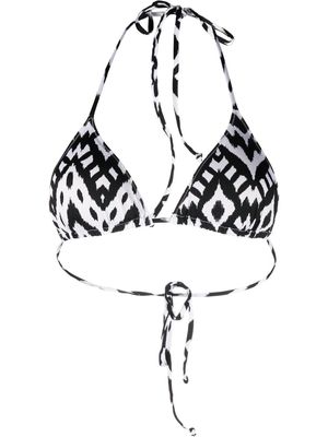 MC2 Saint Barth Leah geometric-print bikini top - White
