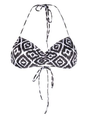 MC2 Saint Barth Levante ikat-pattern bikini top - White
