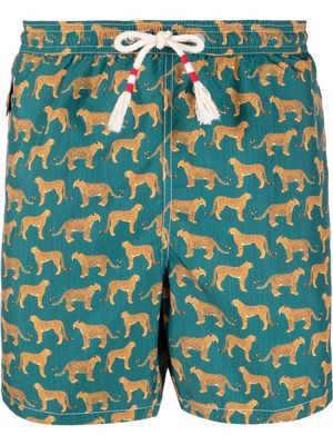 MC2 Saint Barth Lighting cheeta-motif swim shorts - Green