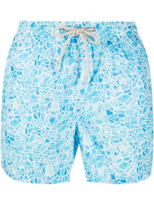 MC2 Saint Barth Lighting mosaic-motif swim shorts - Blue