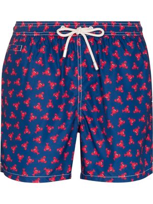 MC2 Saint Barth Lobster Icon print drawstring swim shorts - Blue