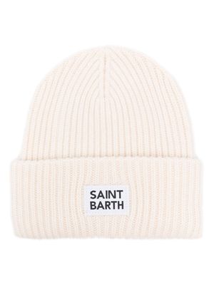 MC2 Saint Barth logo-appliqué ribbed-knit beanie - Neutrals