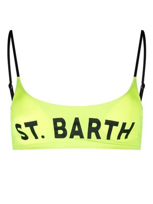 MC2 Saint Barth logo-detail bikini top - Yellow