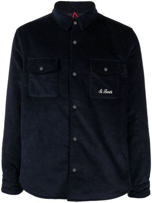 MC2 Saint Barth logo-embroidered corduroy shirt jacket - Blue