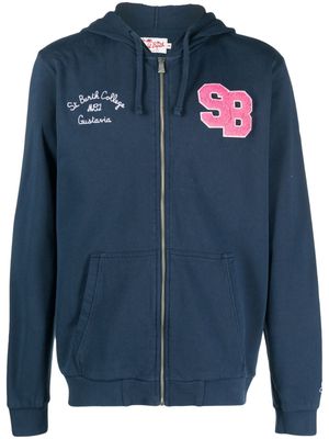 MC2 Saint Barth logo-embroidered cotton hoodie - Blue