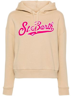 MC2 Saint Barth logo-embroidered cotton hoodie - Neutrals