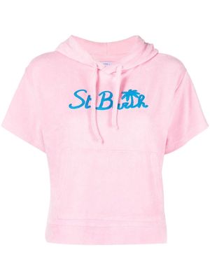 MC2 Saint Barth logo-embroidered cotton hoodie - Pink