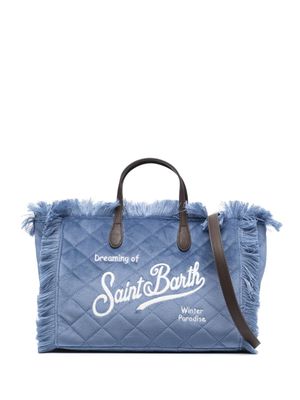 MC2 Saint Barth logo-embroidered quilted tote bag - Blue