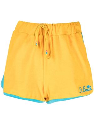 MC2 Saint Barth logo-embroidered terry-cotton shorts - Yellow