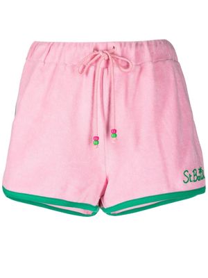 MC2 Saint Barth logo-embroidered towelling shorts - Pink