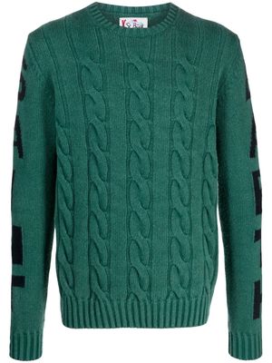 MC2 Saint Barth logo-intarsia cable-knit jumper - Green