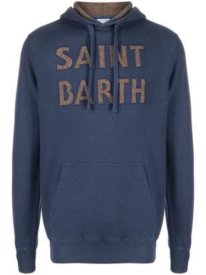 MC2 Saint Barth logo-patch cotton hoodie - Blue