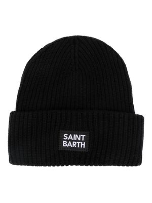 MC2 Saint Barth logo-patch knitted beanie - Black