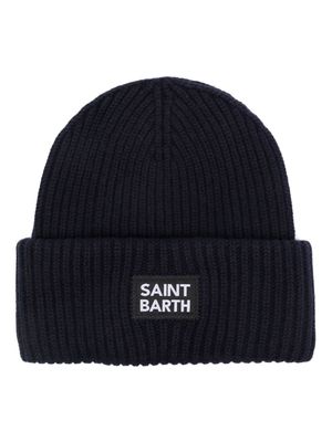 MC2 Saint Barth logo-patch knitted beanie - Blue