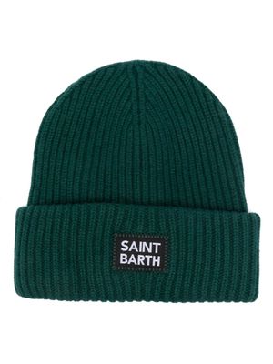 MC2 Saint Barth logo-patch knitted beanie - Green