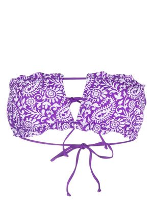 MC2 Saint Barth Lyam paisley-print bikini top - Purple
