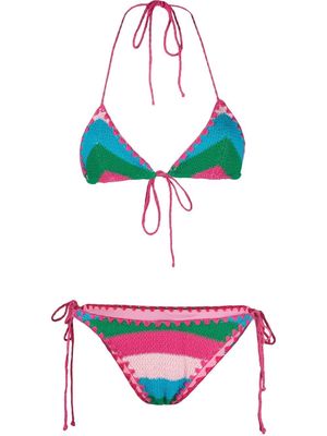 MC2 Saint Barth Marielle striped crochet bikini - Pink