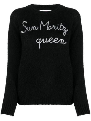 MC2 Saint Barth motif-embroidered brushed jumper - Black