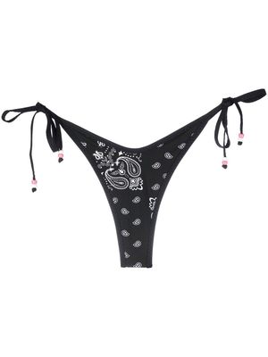 MC2 Saint Barth paisley-print bikini bottoms - Black