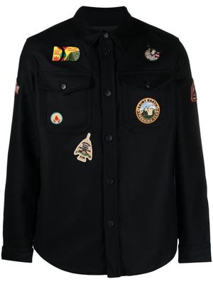 MC2 Saint Barth patch-detail felted shirt jacket - Black