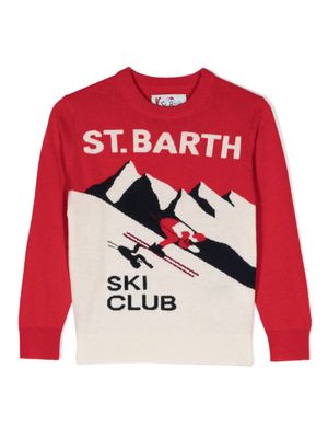 MC2 Saint Barth Poastcard patterned-jacquard jumper - Red