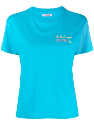 MC2 Saint Barth slogan-embroidered cotton T-shirt - Blue