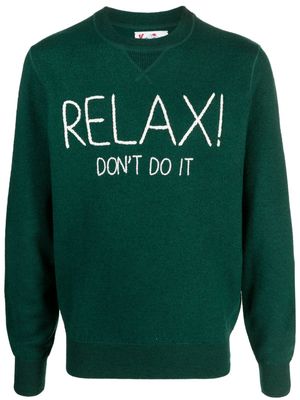 MC2 Saint Barth slogan-embroidered wool jumper - Green