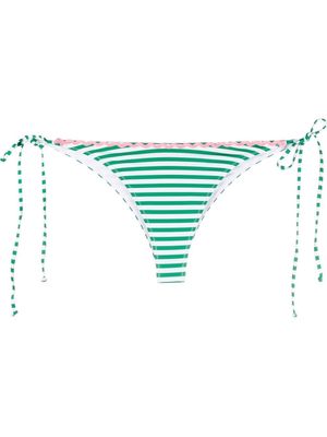 MC2 Saint Barth stripe-print bikini bottoms - White