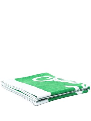 MC2 Saint Barth terry-jacquard logo beach towel - Green