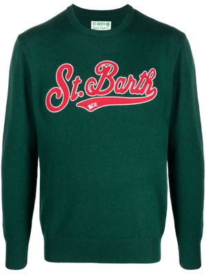 MC2 Saint Barth terry-logo knitted sweater - Green