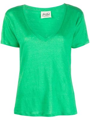 MC2 Saint Barth V-neck linen T-shirt - Green