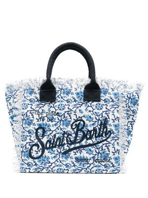 MC2 Saint Barth Vanity floral beach bag - Blue