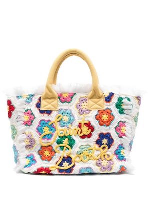 MC2 Saint Barth Vanity floral-embroidered beach bag - White