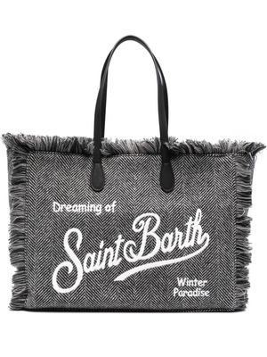 MC2 Saint Barth Vanity frayed-detail shoulder bag - Black