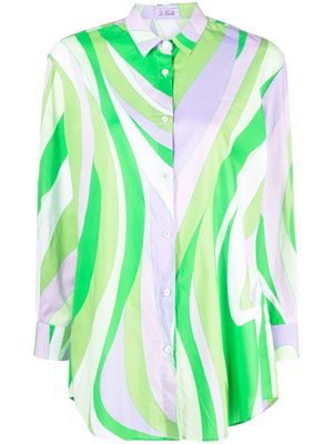 MC2 Saint Barth wave-print cotton shirt - Green