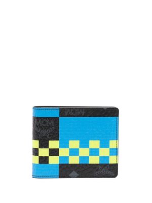 MCM Aren checkerboard-print wallet - Blue