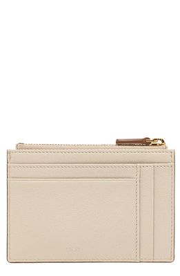 MCM Aren Leather Card Case in Oatmeal