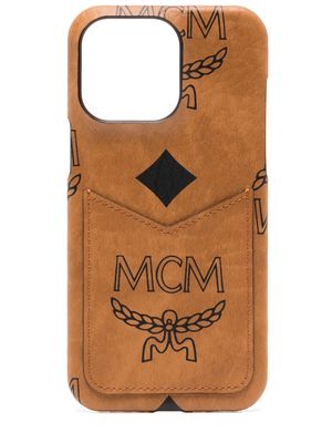MCM Aren Visetos-print iPhone 15 Pro Max phone case - Brown