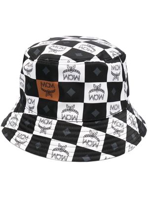MCM checkerboard-print bucket hat - Black